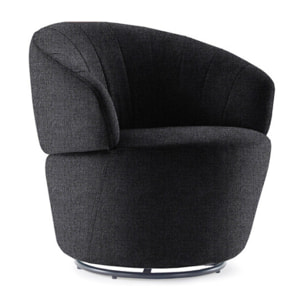 Fauteuil en tissu gris anthracite pivotant - ROMANE