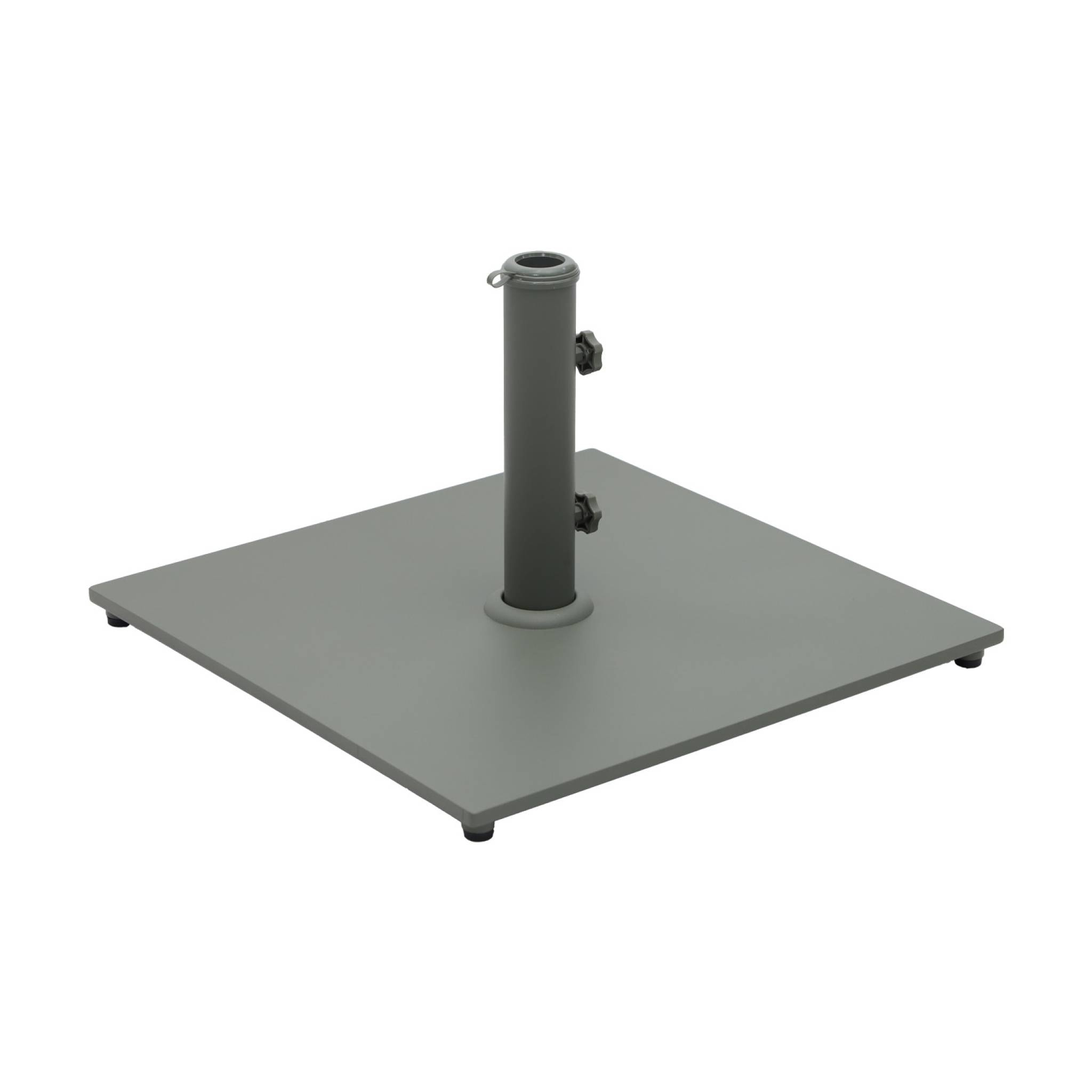 Pied carré en acier kaki pour parasol à mât central - Terra