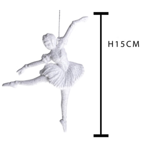 Ballerina con Glitter - Pezzi 12 - Colore Bianco - 10x15Hx3cm - Bianchi Dino