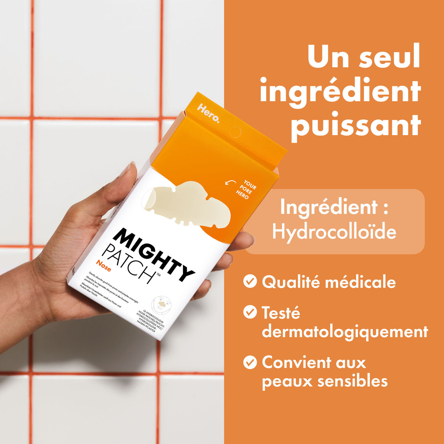 HERO Mighty Patch - Patchs Anti-Acné Nez 10 Patchs