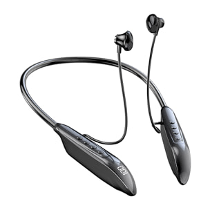 Auriculares M-518 con Bluetooth 5.3 y pantalla digital con inserción de tarjeta.