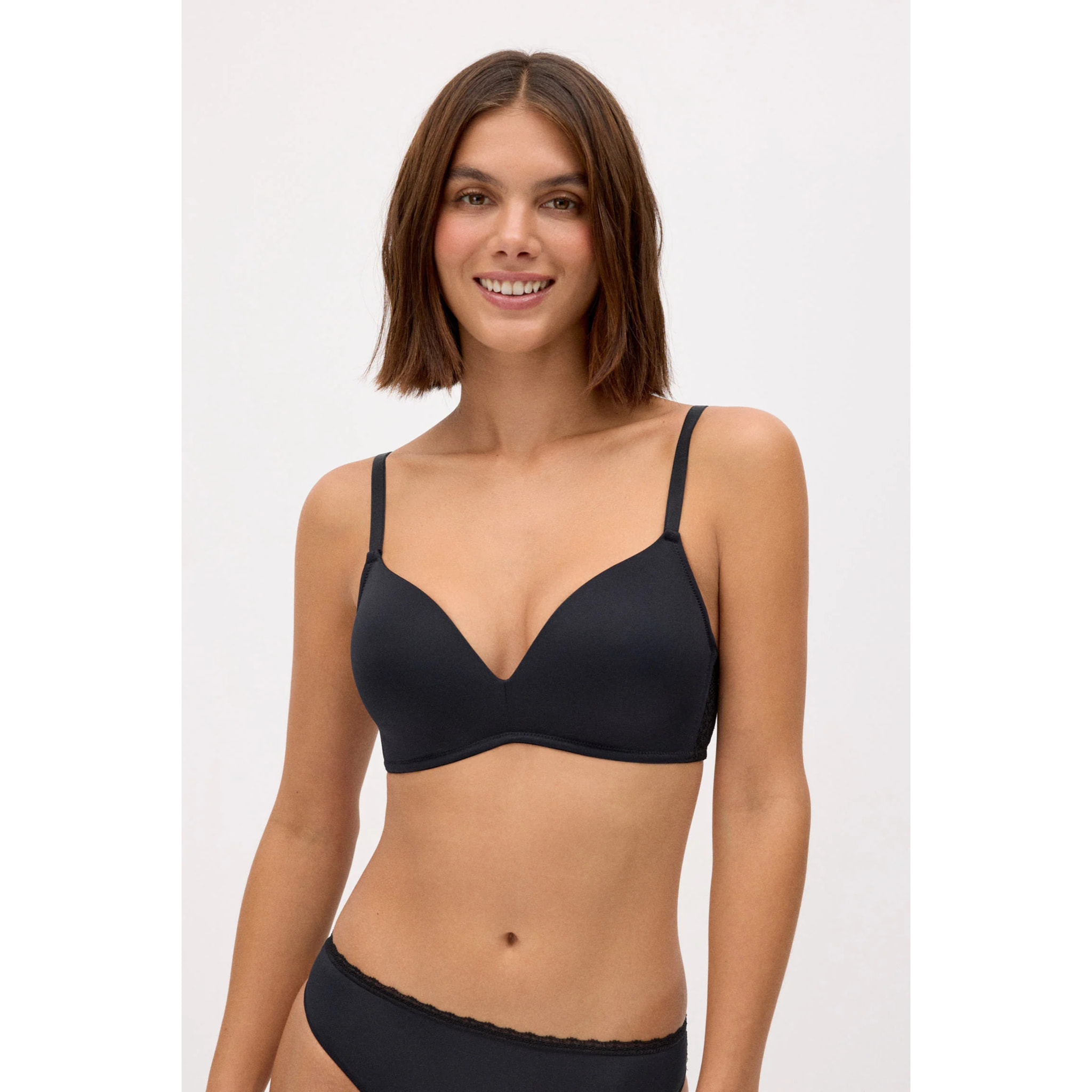 Reggiseno senza ferretto con imbottitura Nero