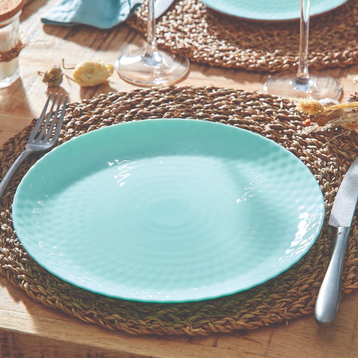 Assiette plate turquoise 25 cm - Pampille - Luminarc