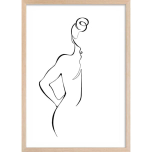 Affiche Croquis de femme Affiche sous cadre bois