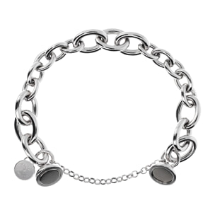 Bracciale con Catena Rolo Maxi Maglie in Argento 925 placcato Platino