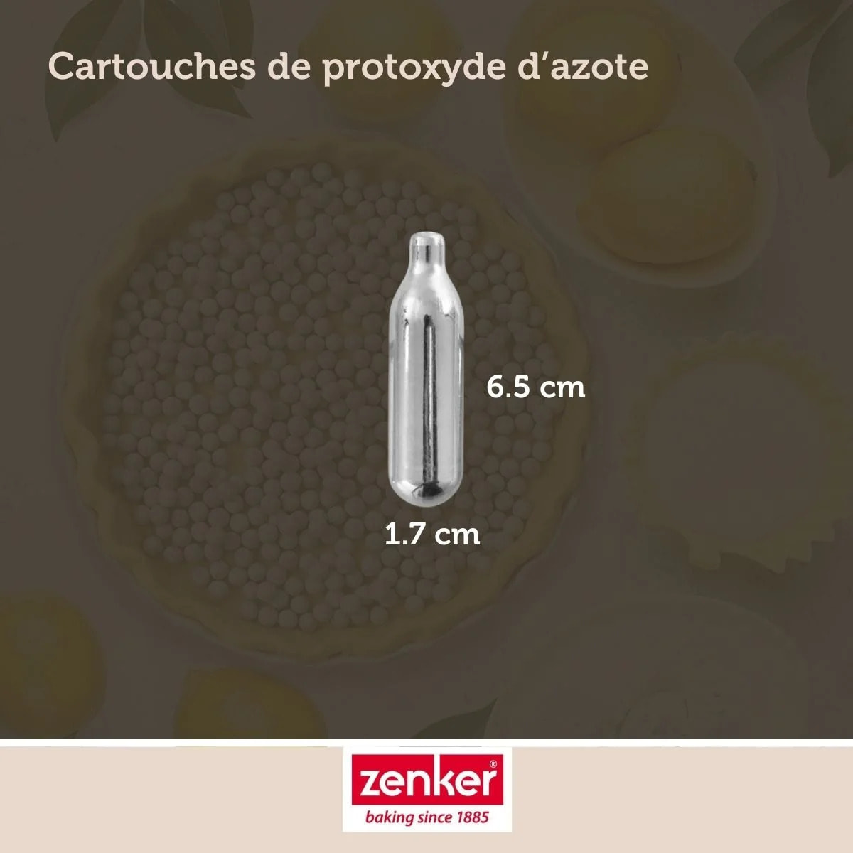 Lot de 18 cartouches de protoxyde d'azote pour siphon à Chantilly Zenker Smart Pastry