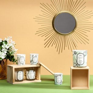 Bougie Parfumee Nature X2 Coffret Bois H6.5cm