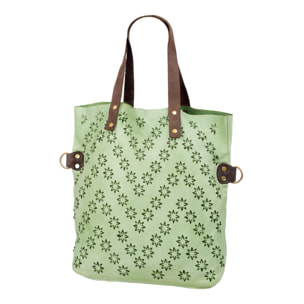 Badia bolso shopper mujer. Piel auténtica Napa con diseño de estrellas perforadas.