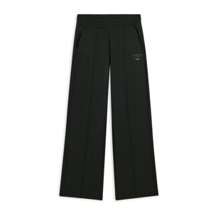 Pantaloni wide leg con cucitura centrale decorativa