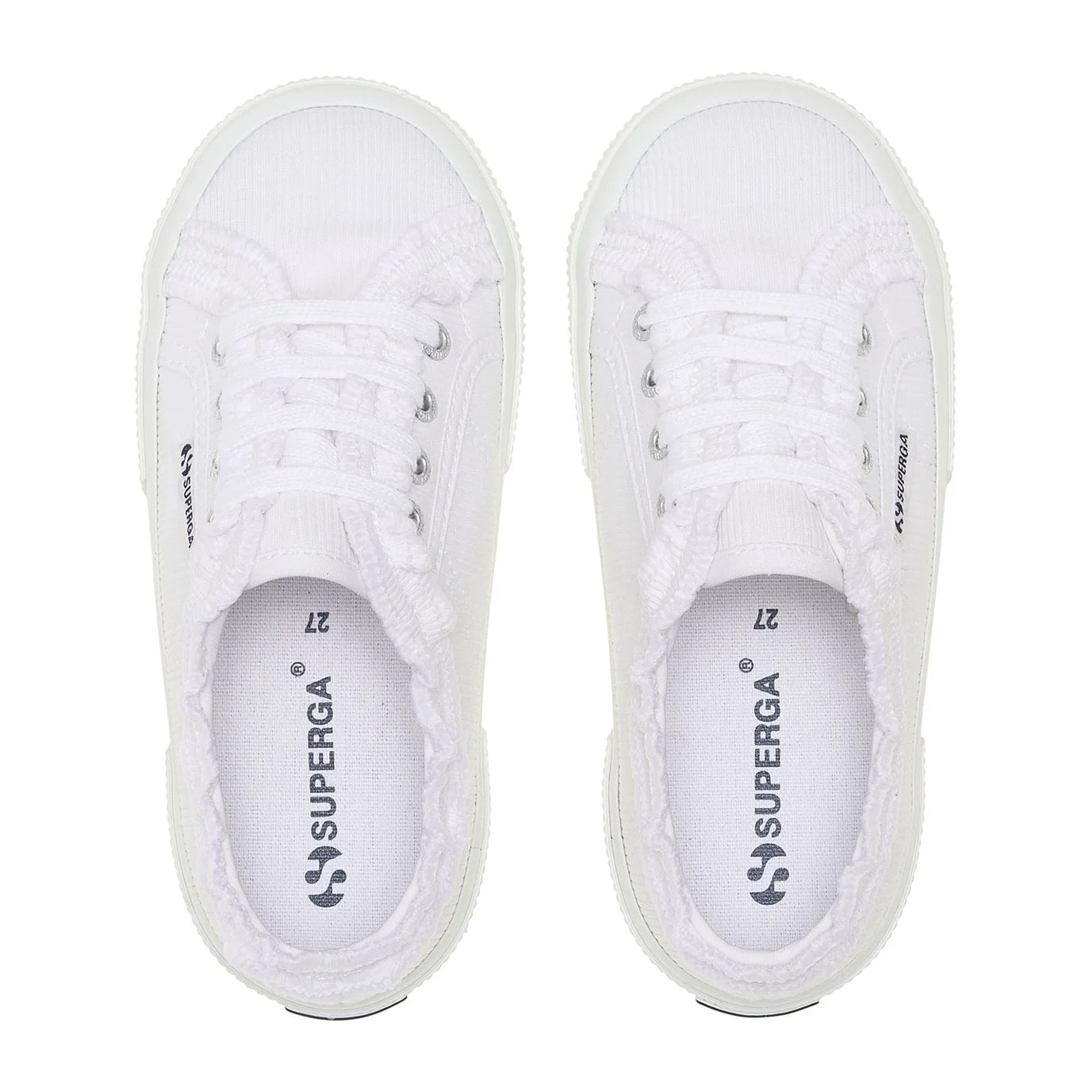 Le Superga Bambina Bianco 3750 Kids Jersey Rouches Leggera