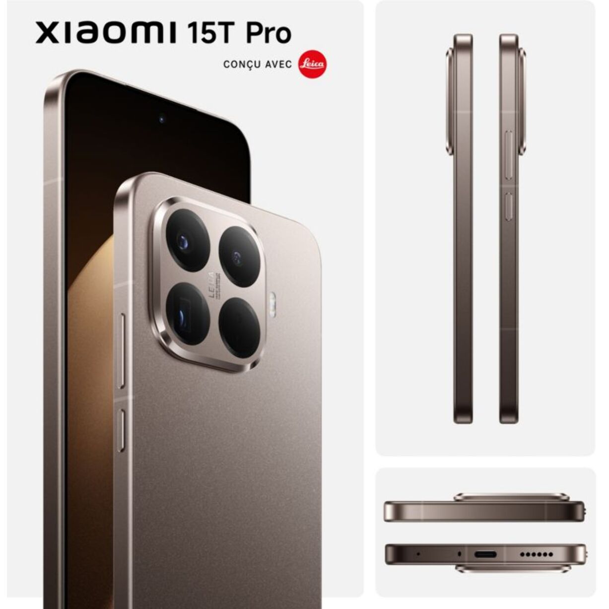 Smartphone XIAOMI 15T Pro concu avec Leica 512Go Mocha