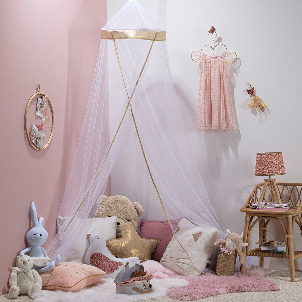 Table de chevet enfant - rotin H56 cm