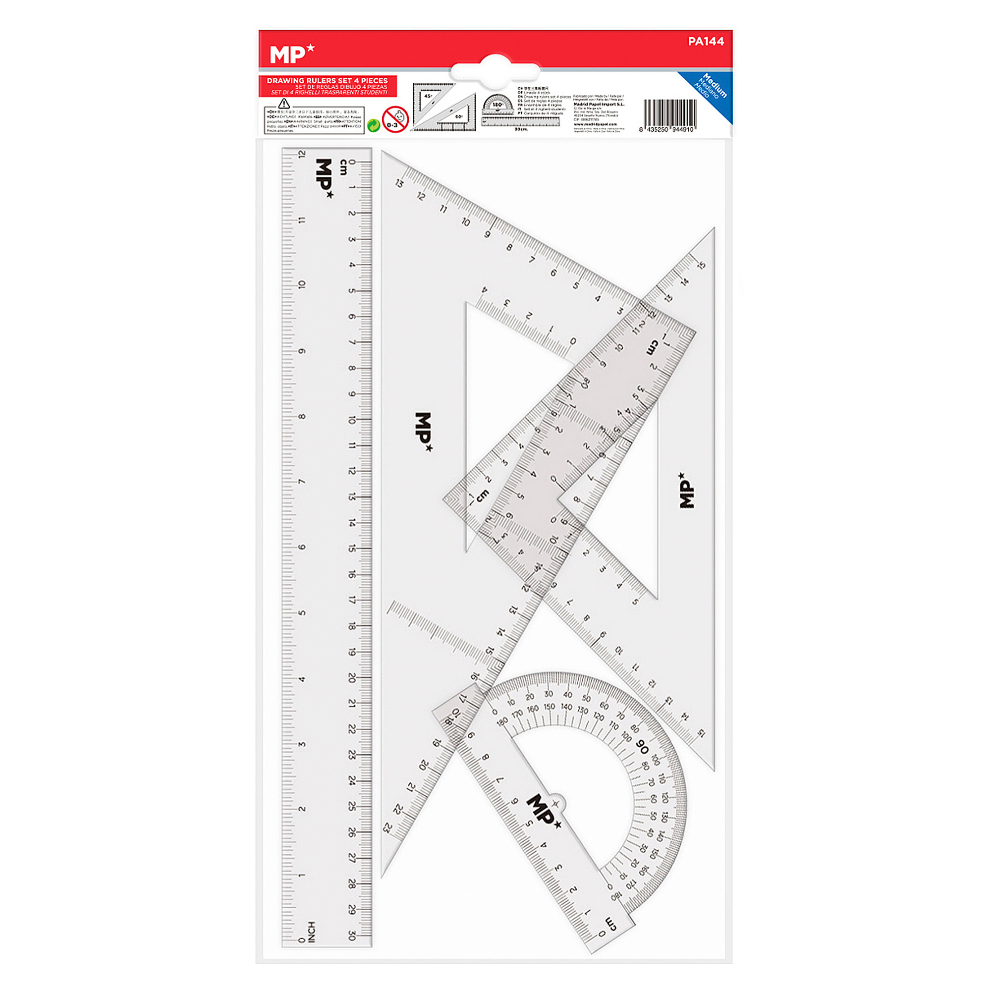 PACK 12 pz REGLE DI DISEGNO 4 PEZZI