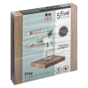 Étagère murale "Fixy" 23,5cm effet bois naturel