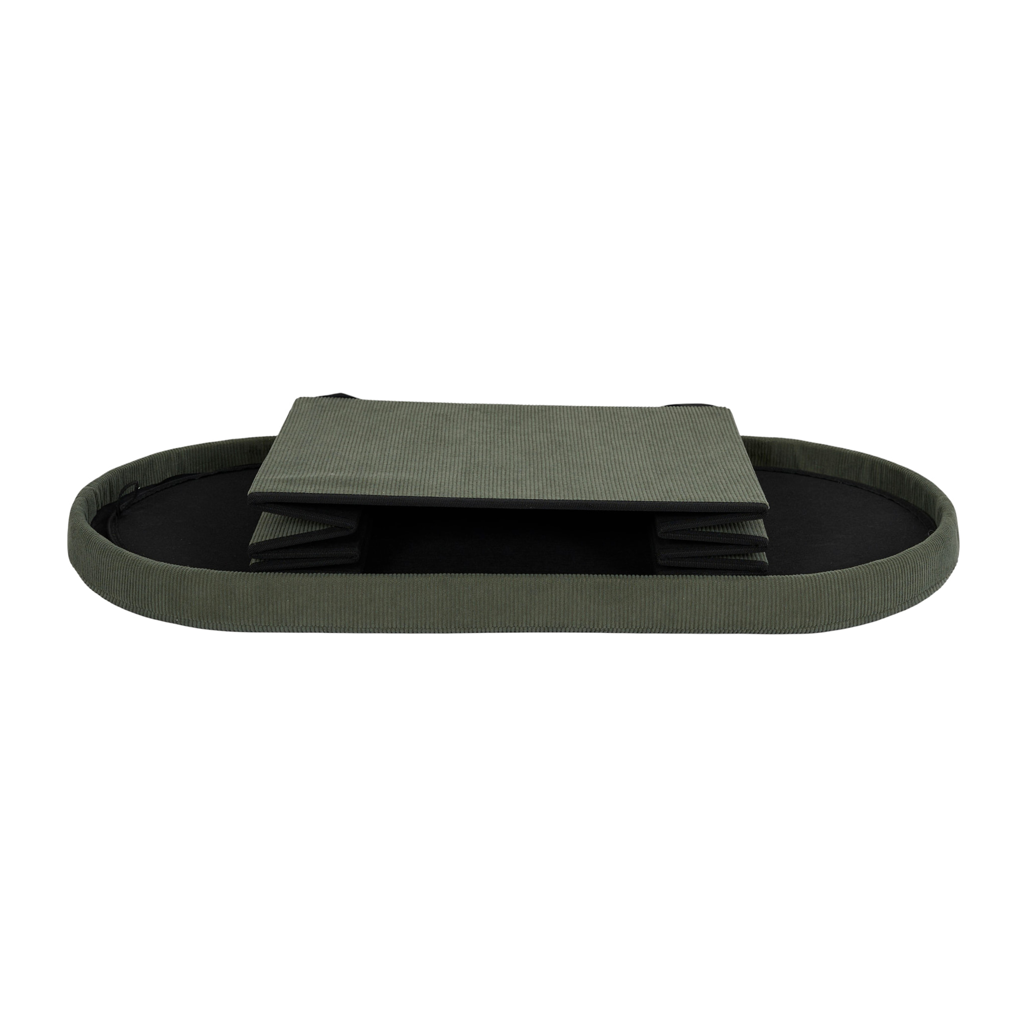 Coffre Banc Pliable - HOME DECO FACTORY - Jules - Tissu Côtelé - Vert