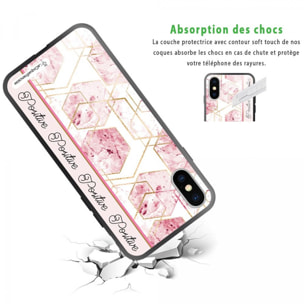 Coque iPhone X/Xs Coque Soft Touch Glossy Marbre Rose Positive Design La Coque Francaise