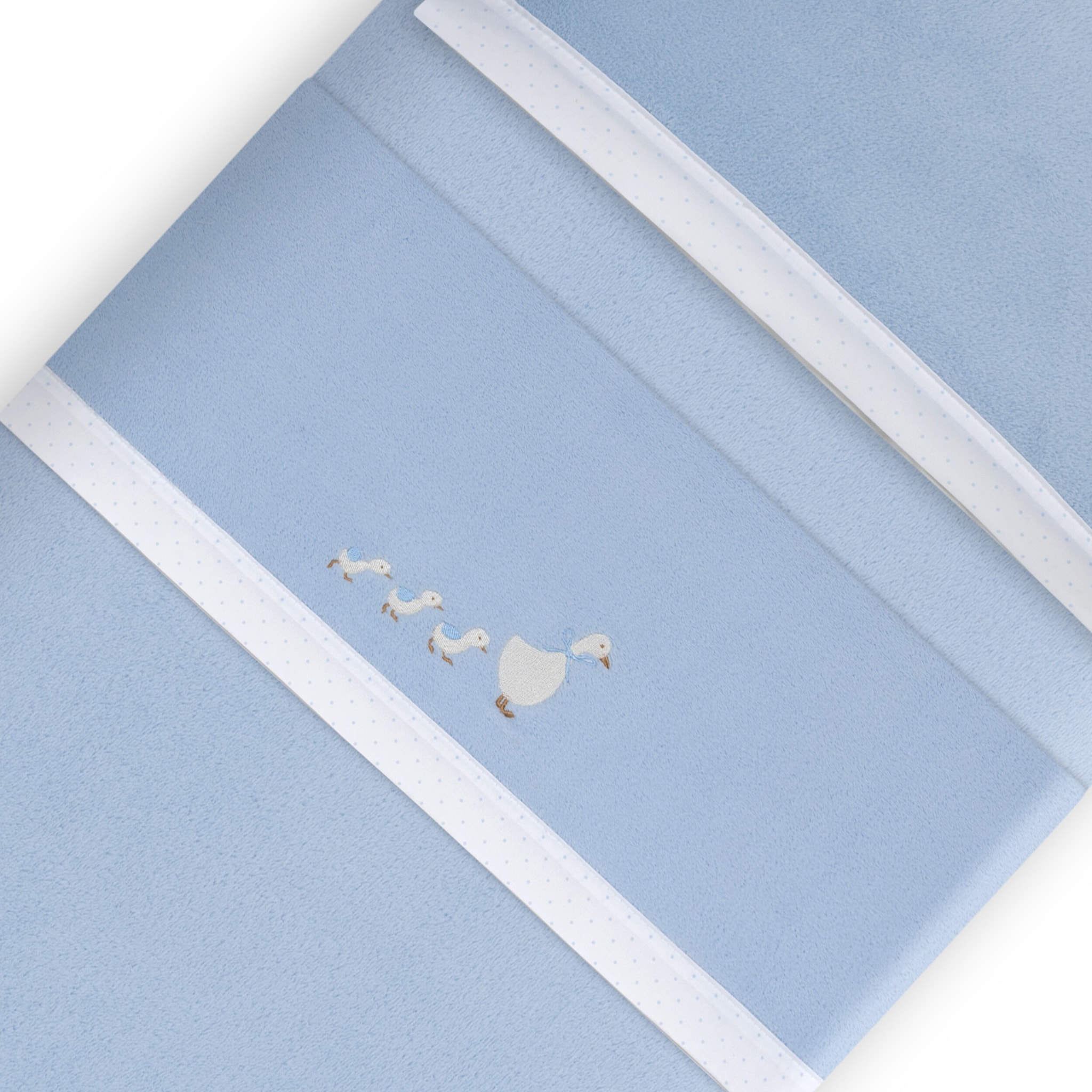 Triptico Cuna Coralina Modelo Patitos + Broche Azul