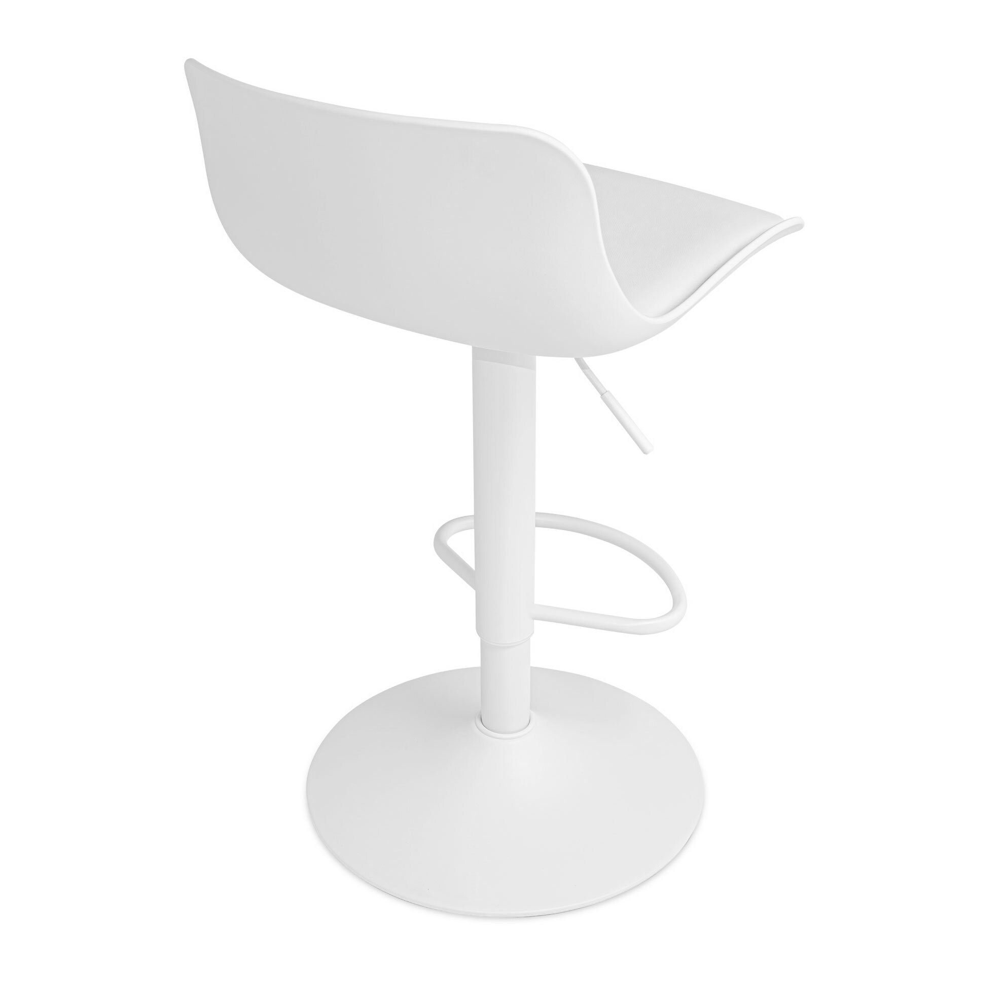 Amsterdam - Set 2 Sgabelli Bar 45x80x45 cm in Acciaio Verniciato Polietilene e Similpelle Imbottita Bianco