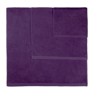 Set de 3 serviettes en coton 550 gr/m2 couleur Violet