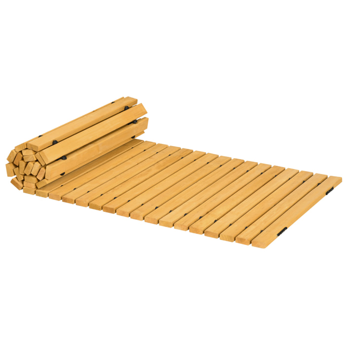Camino de Jardín de Madera 185x60 cm Pasarela Recta Enrollable para Exteriores Resistente a la Intemperie Decorativo de Jardín para Playa Boda Fiesta Natural