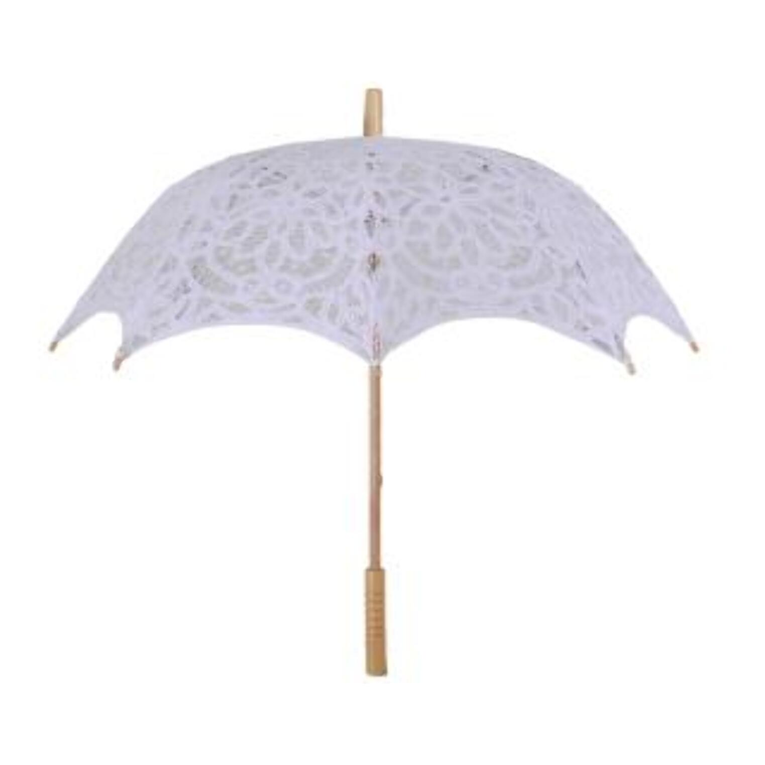 Ombrello in pizzo traforato bianco cmø80x67