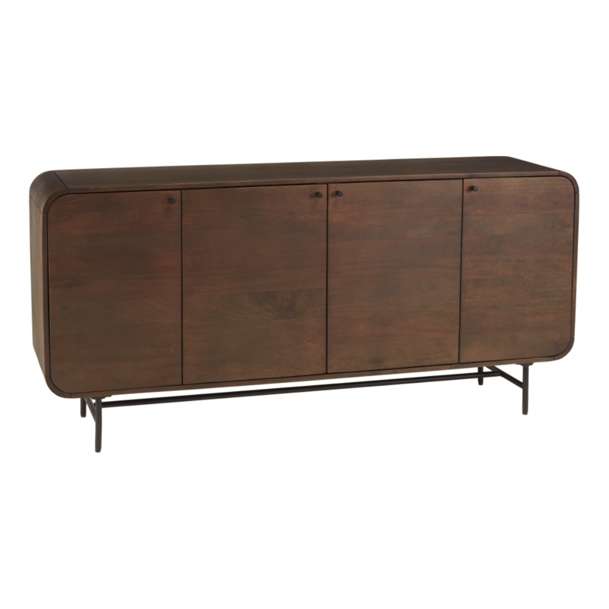ALIX - Buffet design bois foncé et métal noir 4 portes ALIX