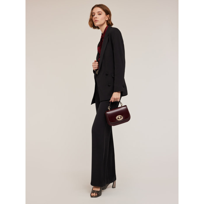 Motivi - Pantaloni palazzo in envers satin - Nero