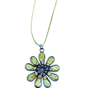 Collar largo margarita color con cristal de Sw Amarillo