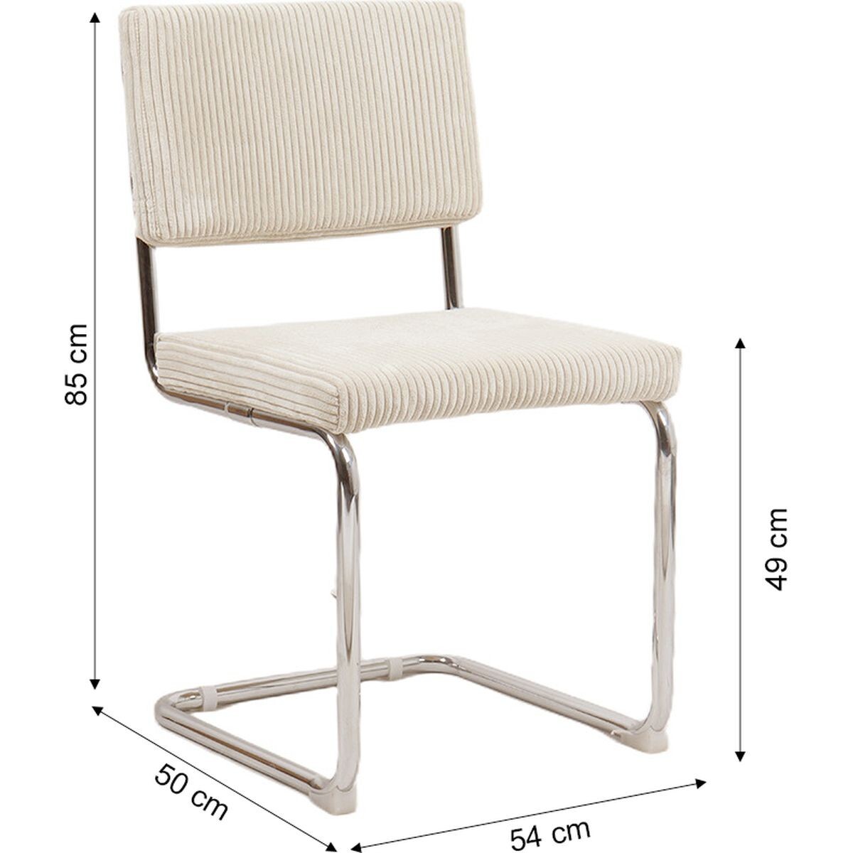 Lot de 2 chaises en velours côtelé et métal chromé - DULCE