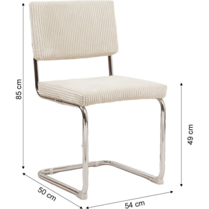 Lot de 2 chaises en velours côtelé et métal chromé - DULCE