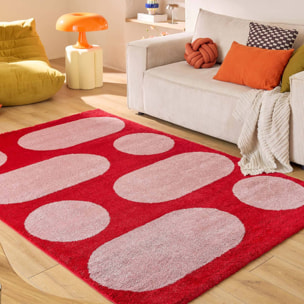 Tapis intérieur JOYCE rouge. motif moderne. 200 x 280 cm