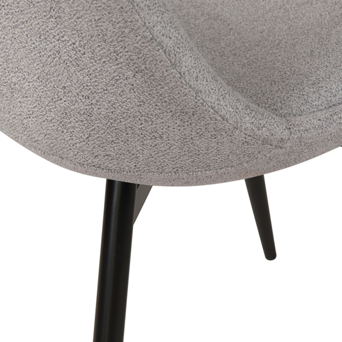 Lot de 2 chaises en tissu gris clair chiné et pieds en métal - Filipi