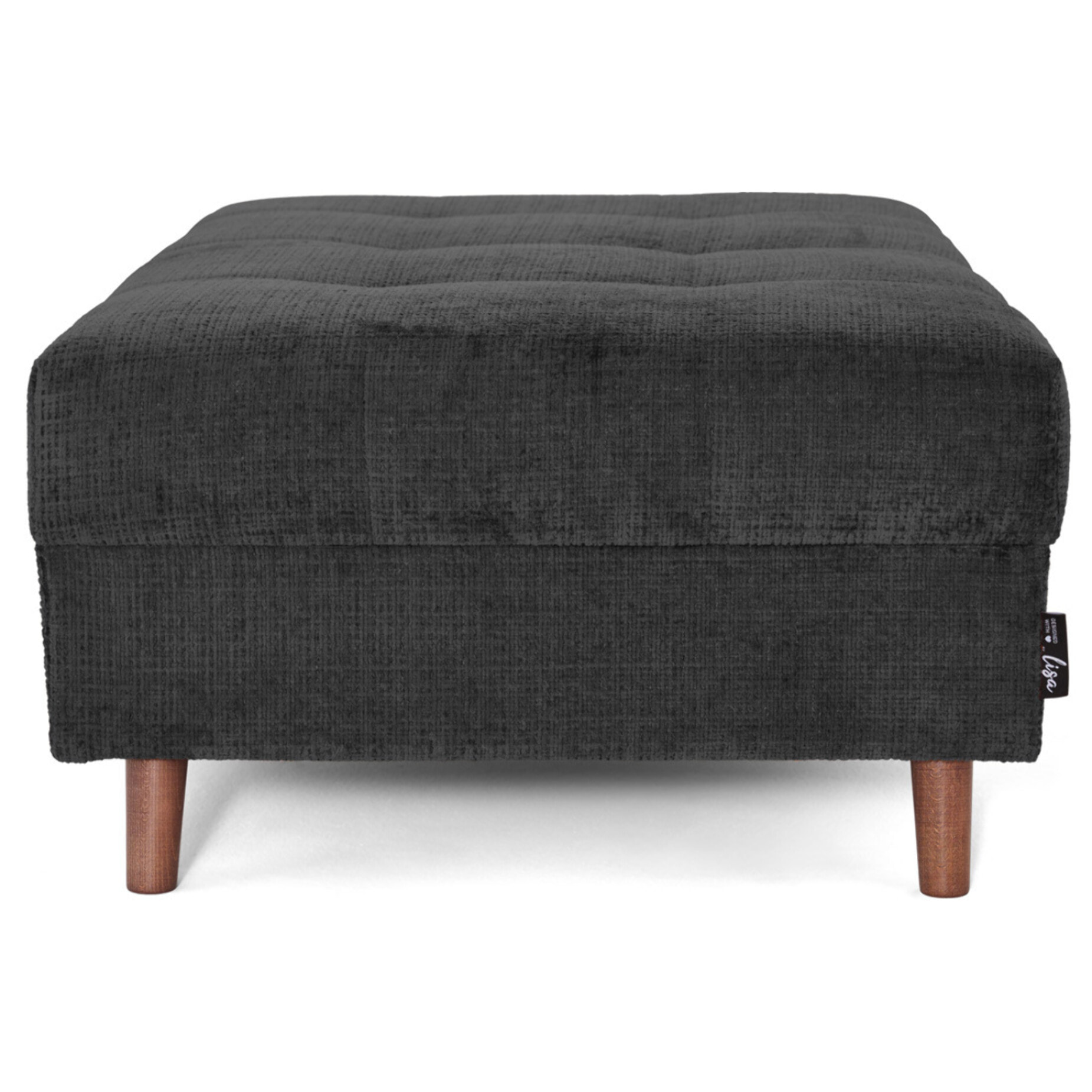 Rune - pouf en velours texturé - Gris Anthracite