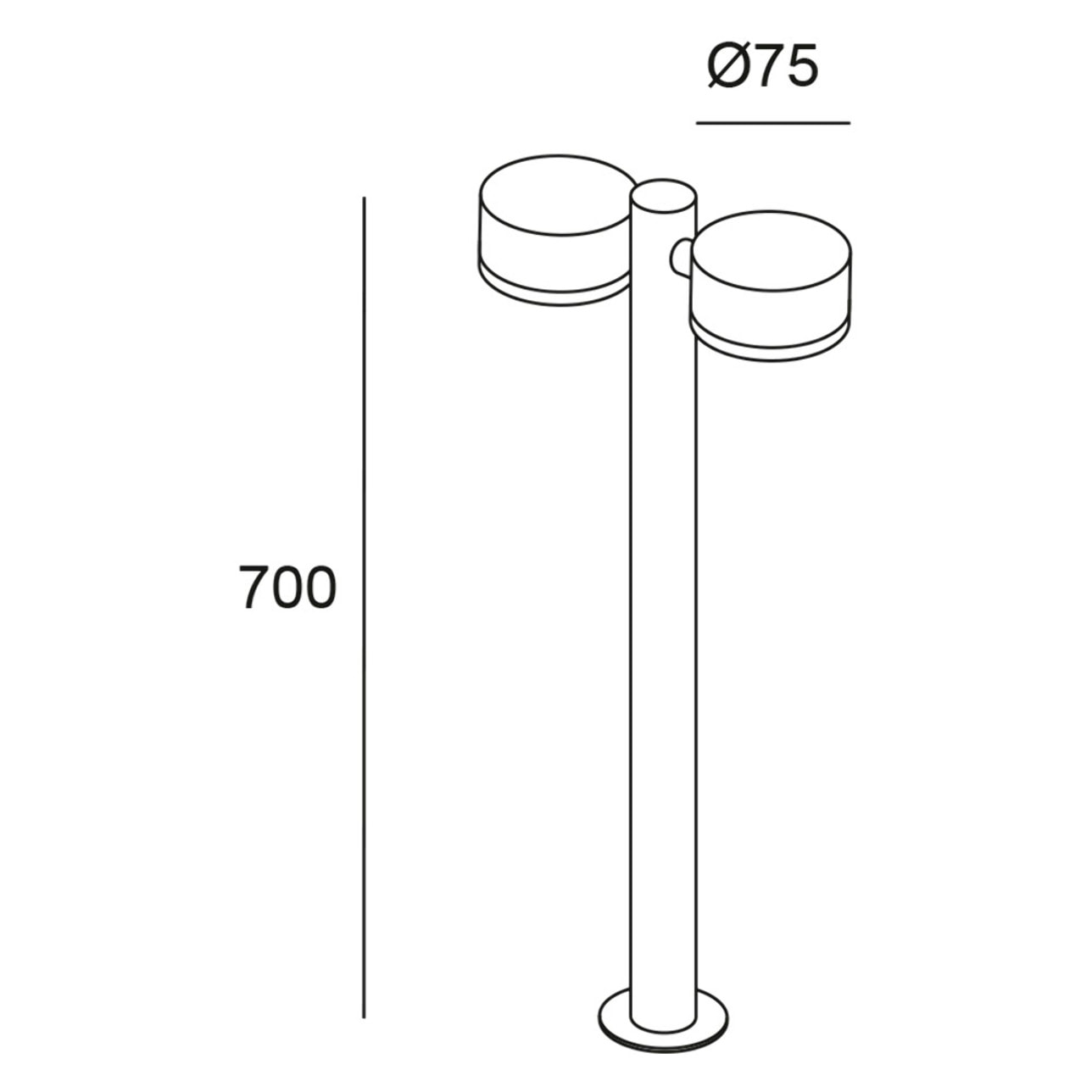 Forlight Farola Exterior IP54 Pale LED 21W Blanco Neutro - 4000K Gris Urbano para Exterior de Jardín, Entrada, Camino