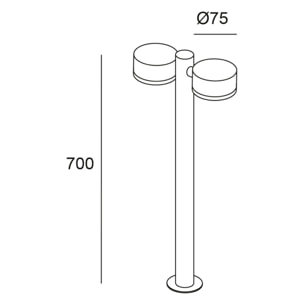 Forlight Farola Exterior IP54 Pale LED 21W Blanco Neutro - 4000K Gris Urbano para Exterior de Jardín, Entrada, Camino