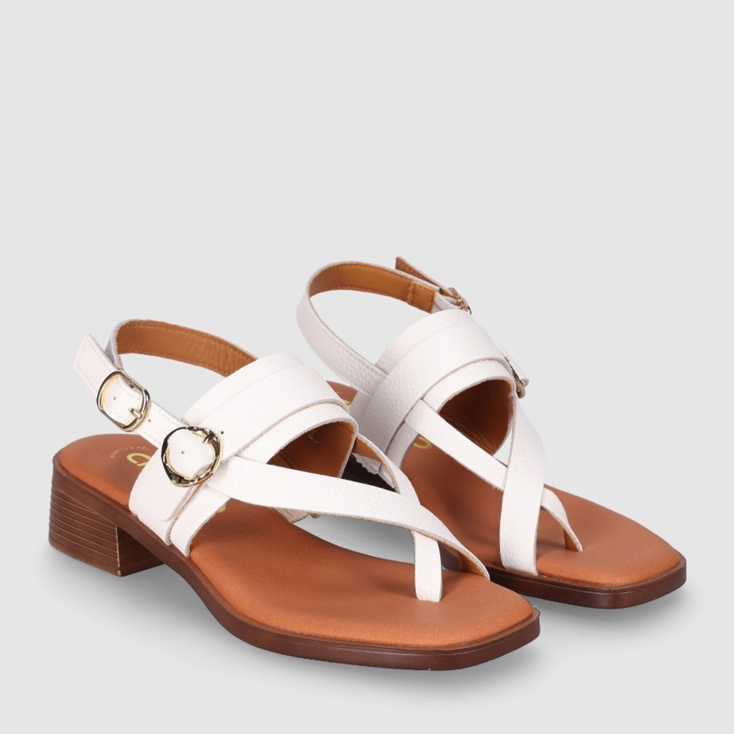 Sandalias de Serraje - Blanco - Tacón: 4 cm