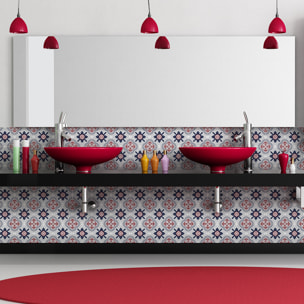 Stickers muraux - Sticker Mural Carrelage adhésif Cuisine Salle de Bain - 30 STICKERS CARRELAGES AZULEJOS LAURINA