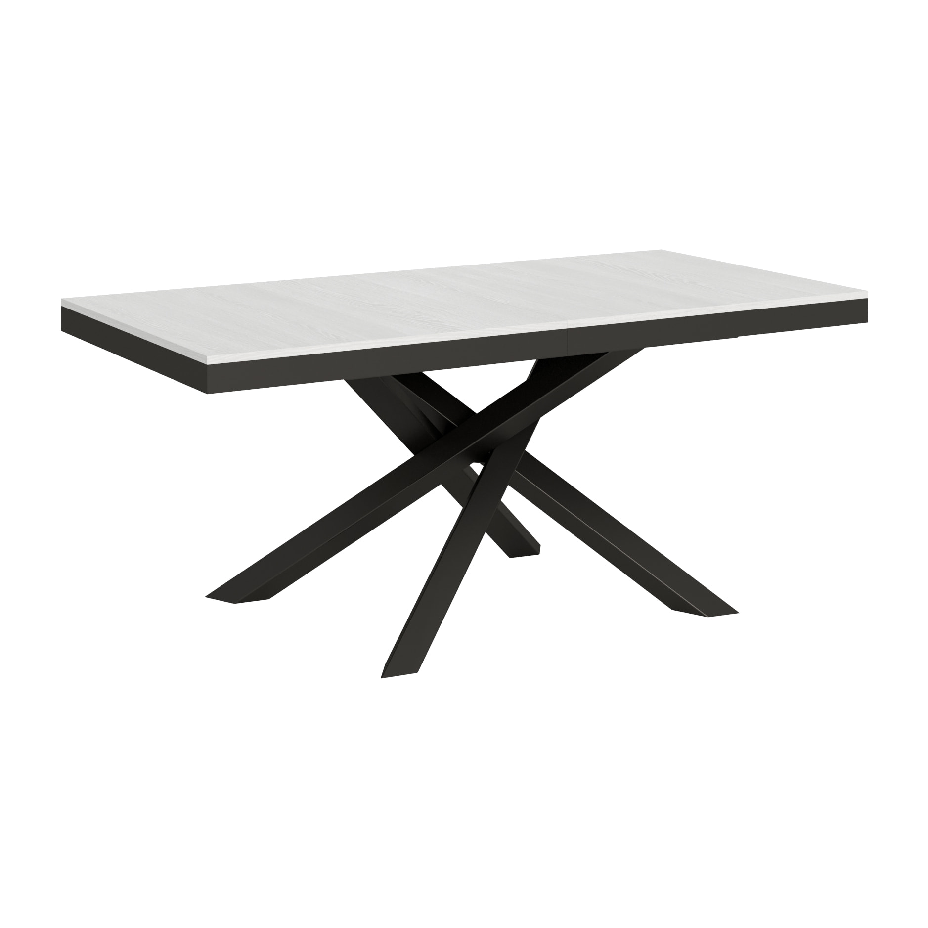 Table extensible 90x180/284 cm Volantis Evolution Frêne Blanc cadre Anthracite