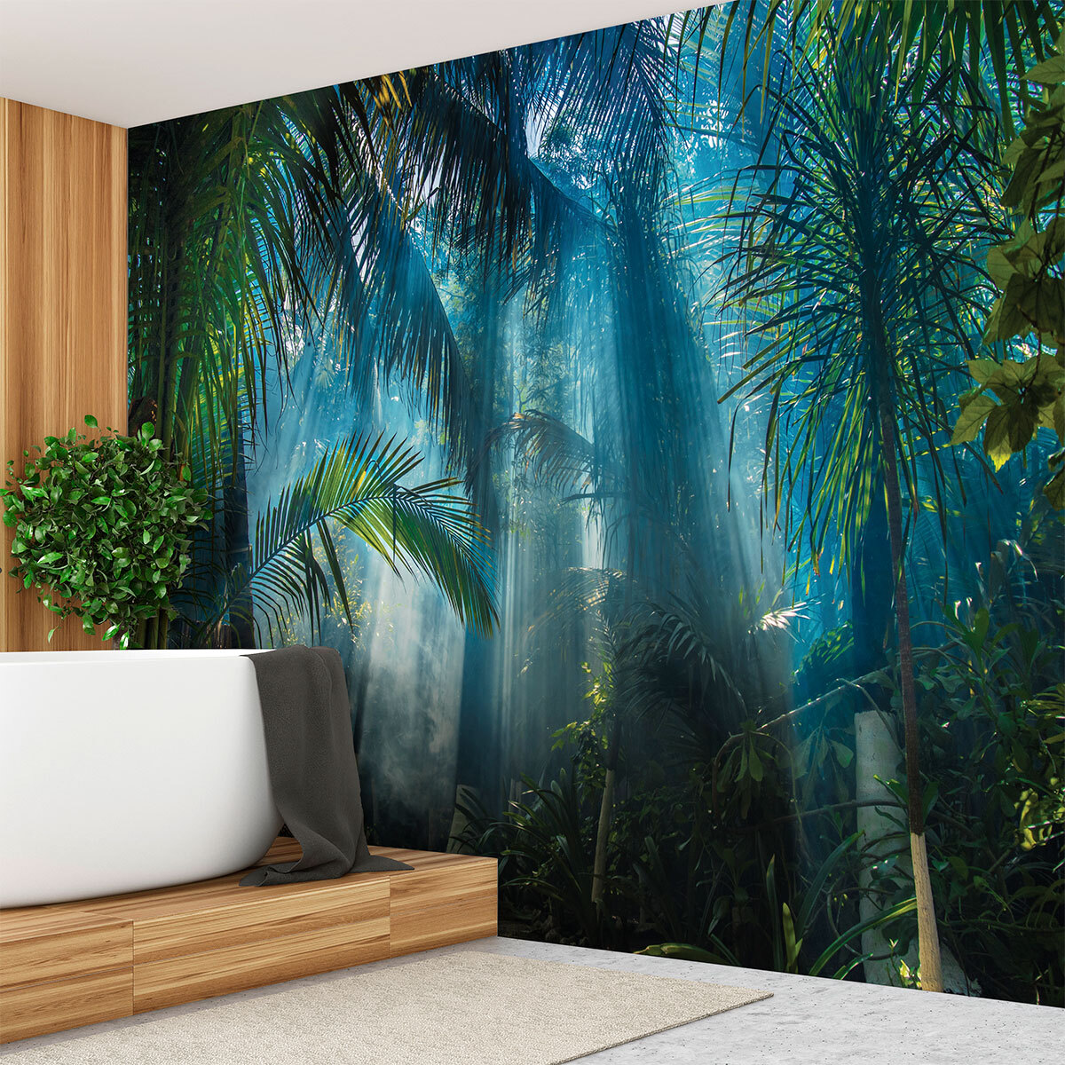 Papier peint panoramique jungle préencollé jungle des tropiques H 250 x L 360 cm