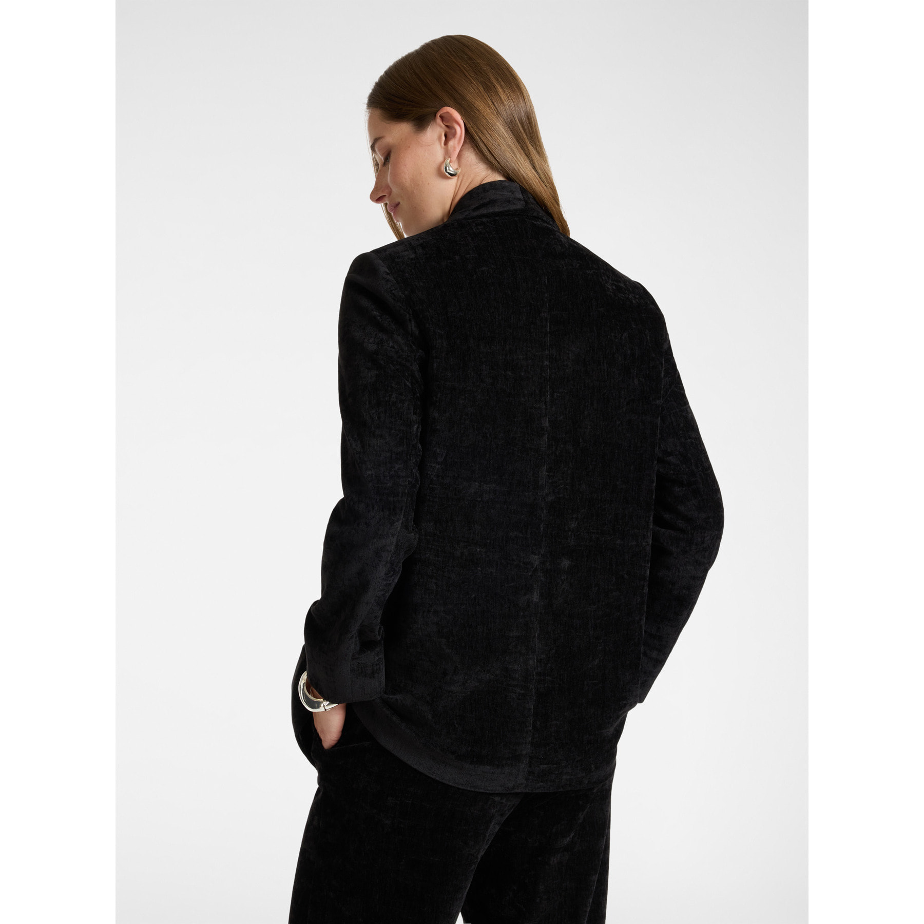 Elena Mirò - Chaqueta estructurada de terciopelo - Negro