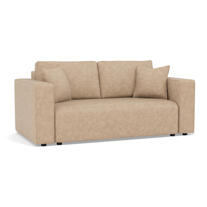 Topaze - canapé droit 2 places en simili - Beige
