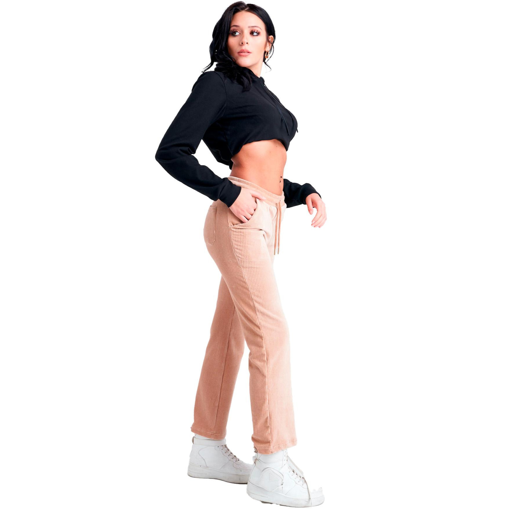 Pantalón de terciopelo de mujer Chic Boxing