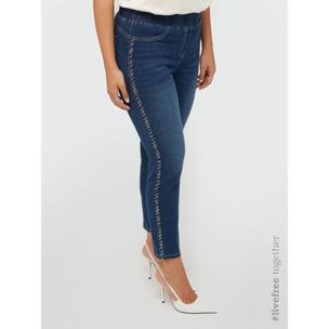 Fiorella Rubino - Jeggings con pedrería lateral - Azul