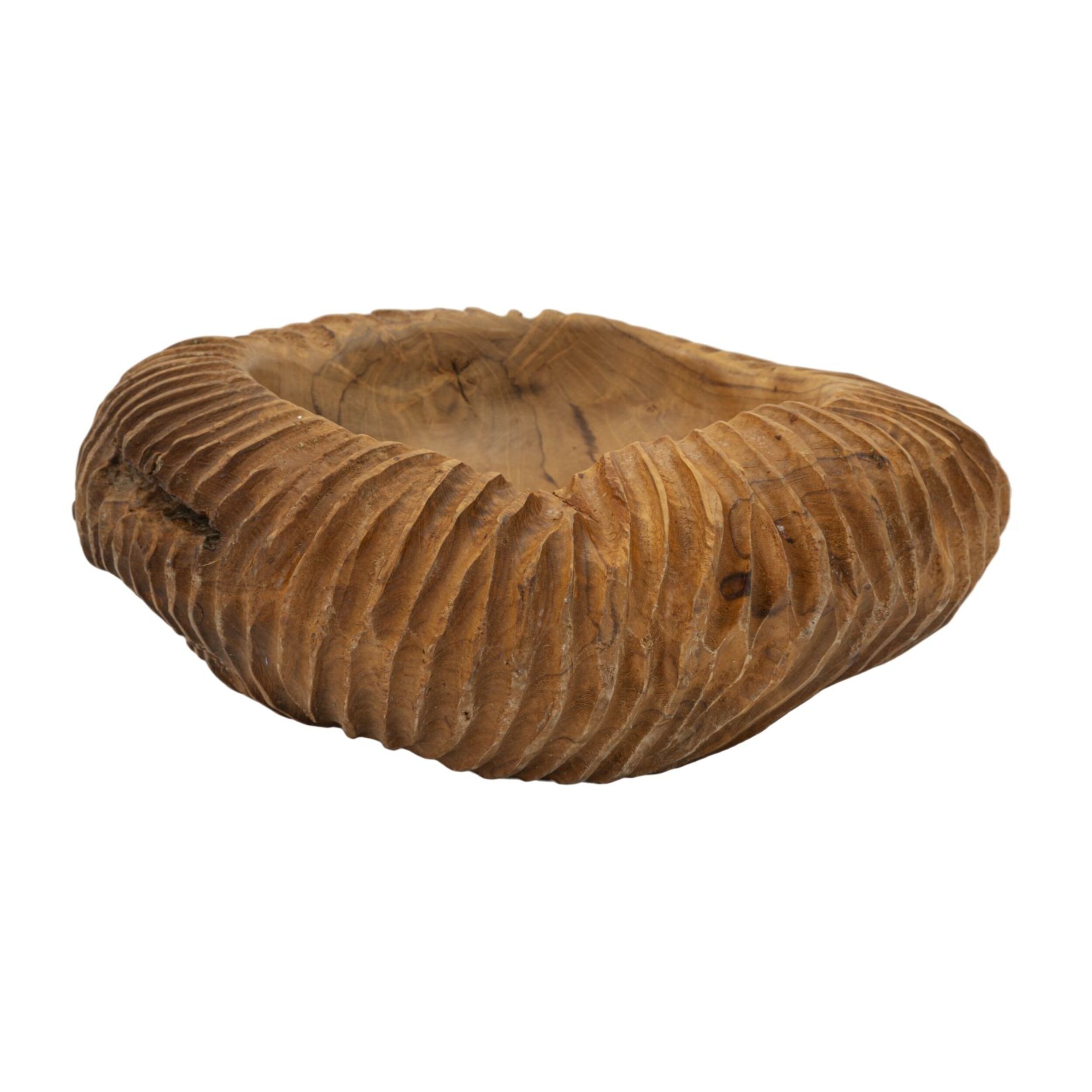 S/TASCHE GARIT IN TEAK RICICLATO CM Ø 32X11 (PEZZI UNICI - NON RIP. IN SERIE)