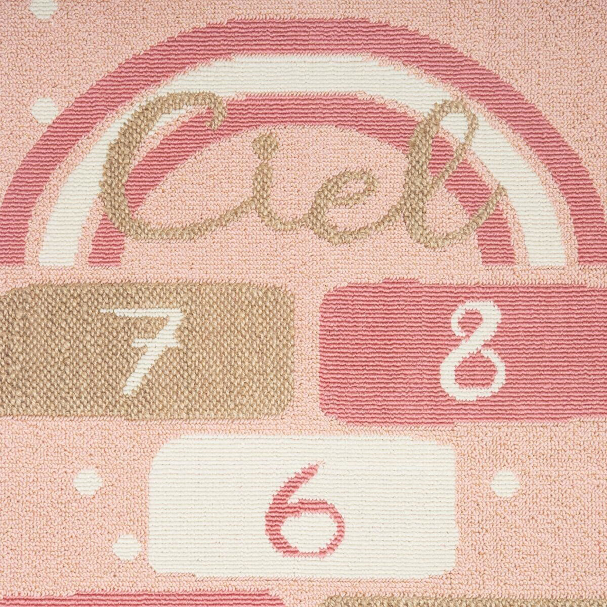 Alfombra infantil "marelle" color rosa con numeros- 80 x 0,8 x 152,5cm