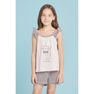 Pigiama bambina cotone love cat Noidinotte
