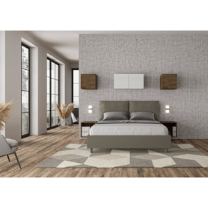 Letto matrimoniale contenitore imbottito 160x210 similpelle cappuccino Antea