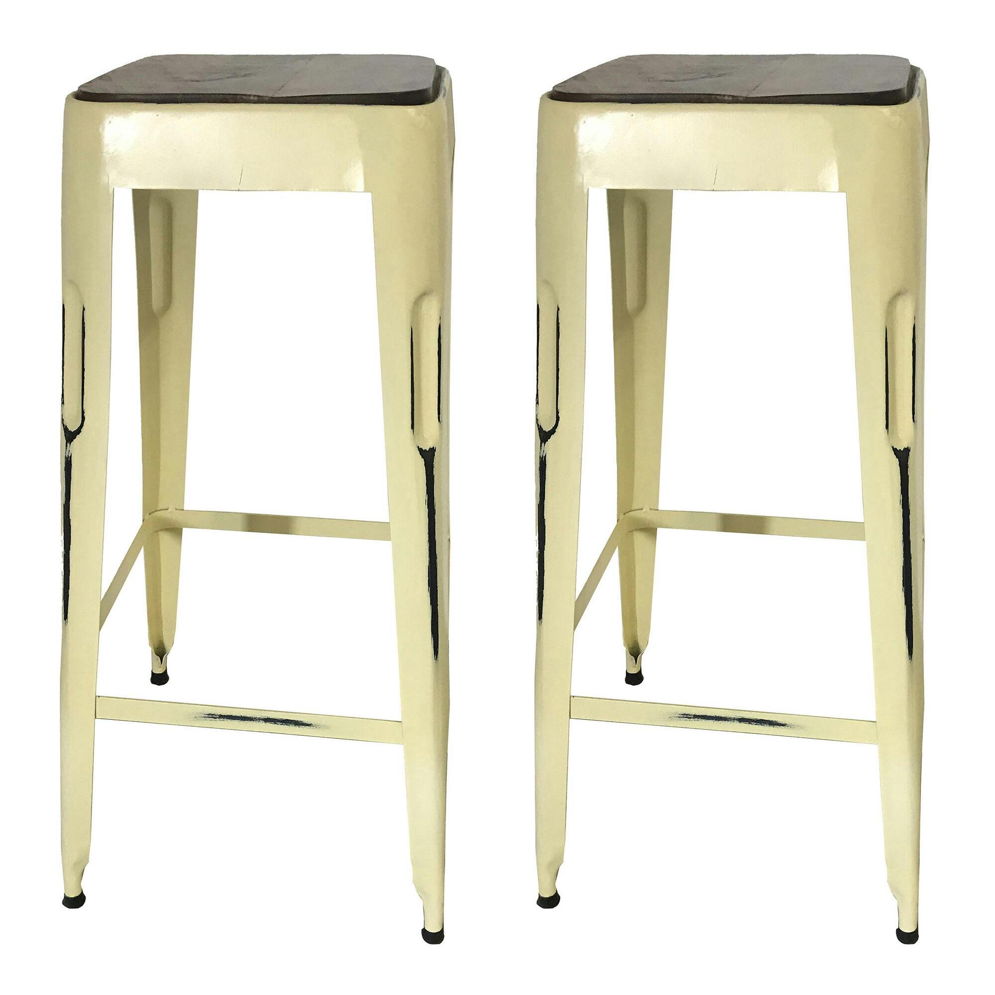 Tabouret bar jaune (lot de 2) LEEDS