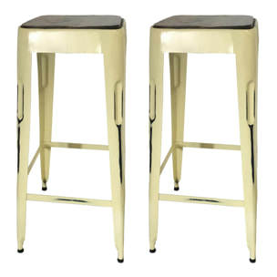 Tabouret bar jaune (lot de 2) LEEDS
