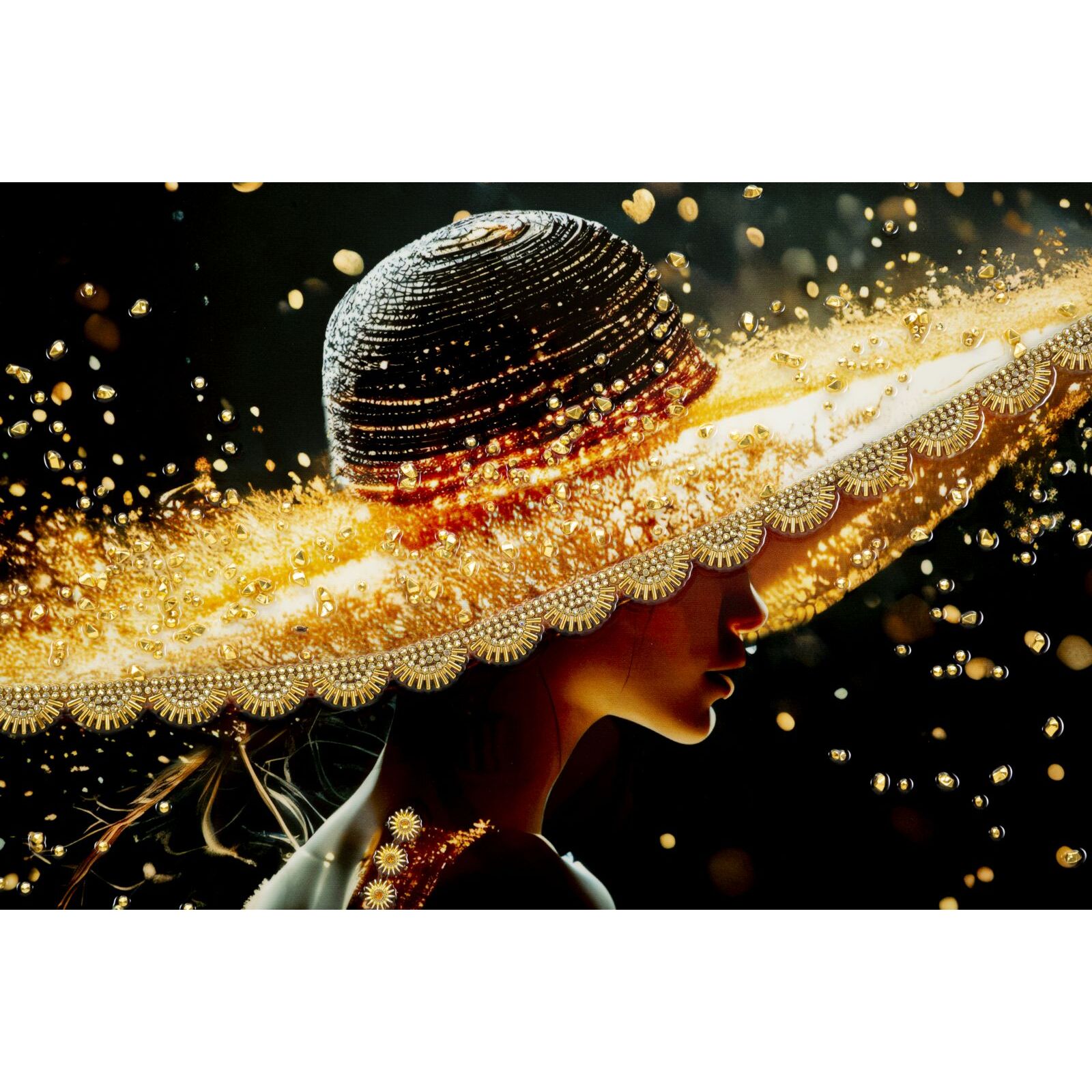 STAMPA DECORATA SU TELA LACCATA C/CORNICE ILLUMY -A- CM 62X3,5
X92